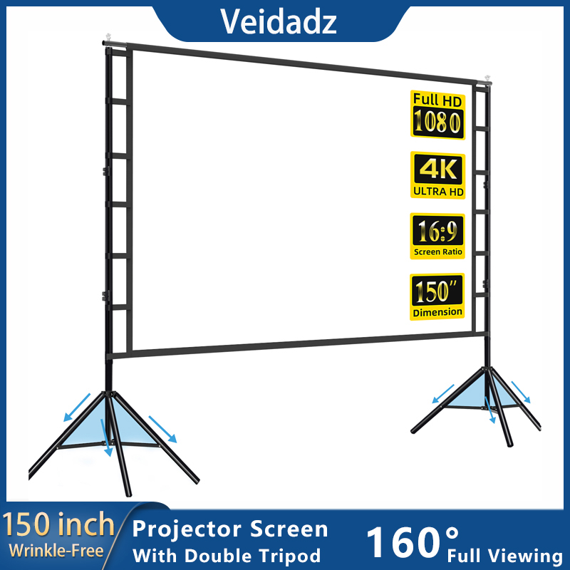 Home Cinema Blanc - VEIDADZ Projector Screen With Stand White