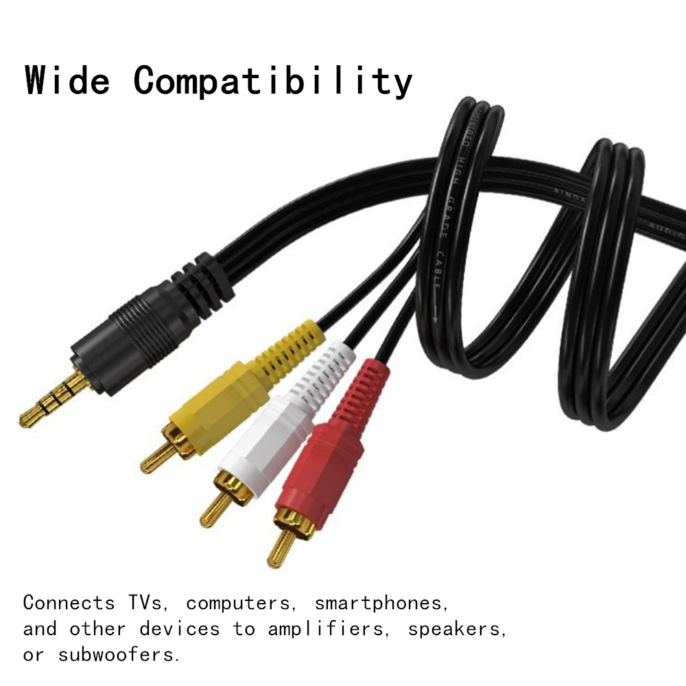 Home Cinema Subwoofer - 3.5mm to 3 RCA Audio Video