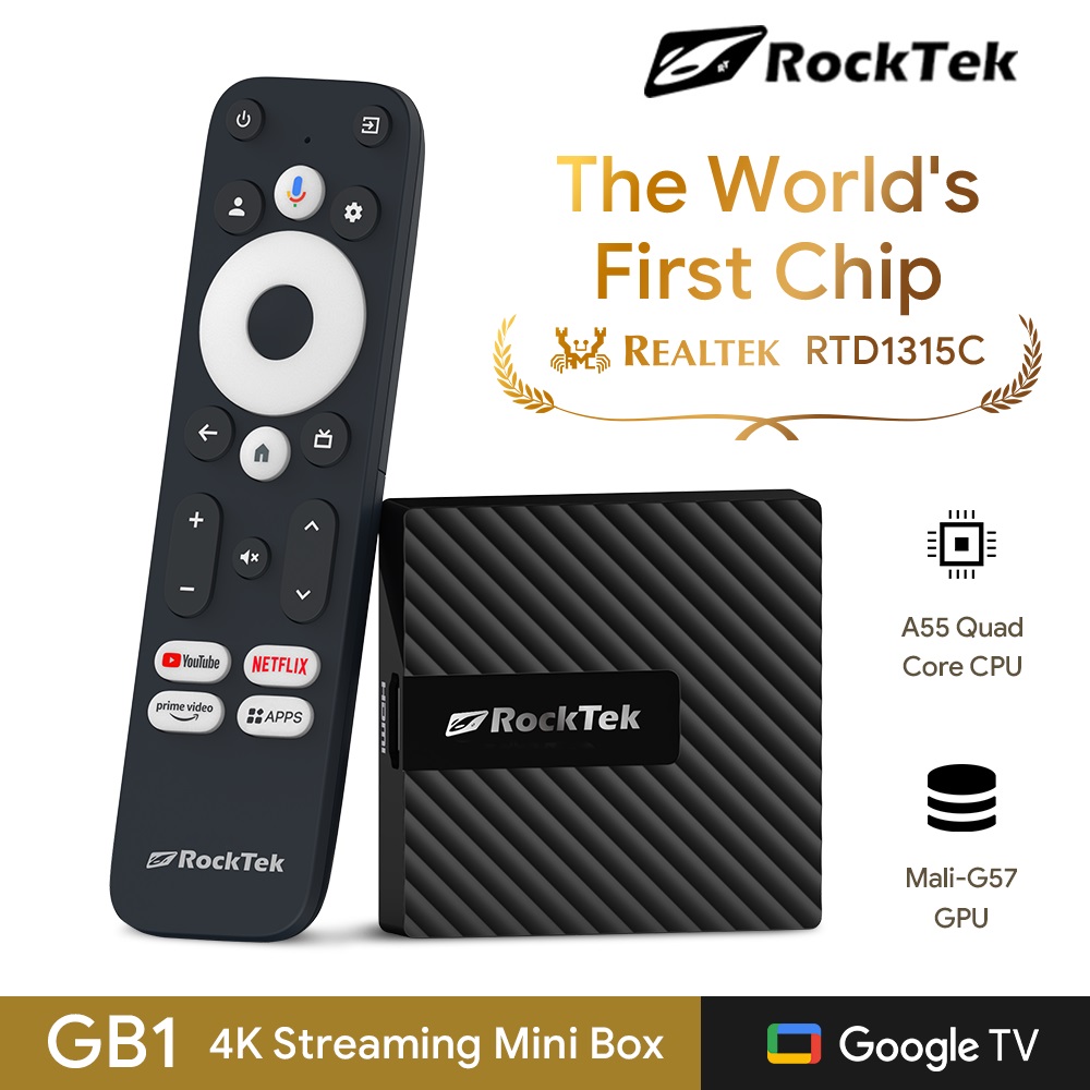 Home Cinema Dolby Atmos - RockTek GB1 TV Dongle Netflix Google