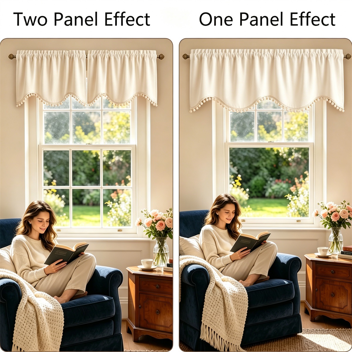 Beige Velvet Valance Curtain w - огляд і ціна Blackout Curtain Thick