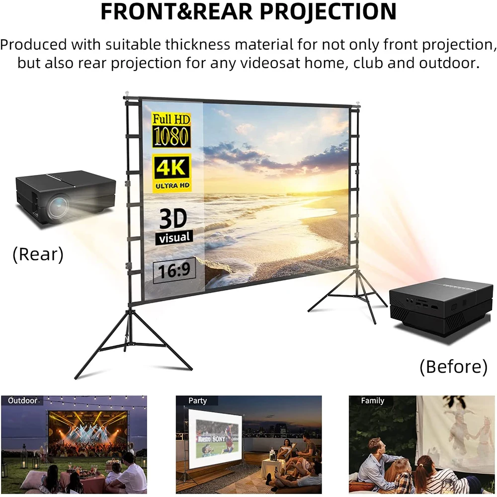 LEJIADA Projector Screen With  - огляд і ціна Home Cinema Blanc
