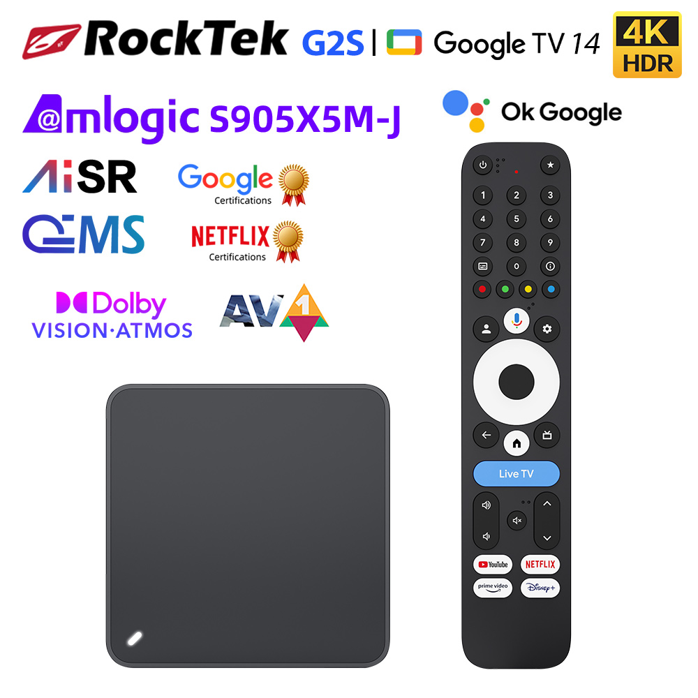 RockTek G2S UHD Google TV Box  - огляд і ціна Home Cinema Dolby Atmos