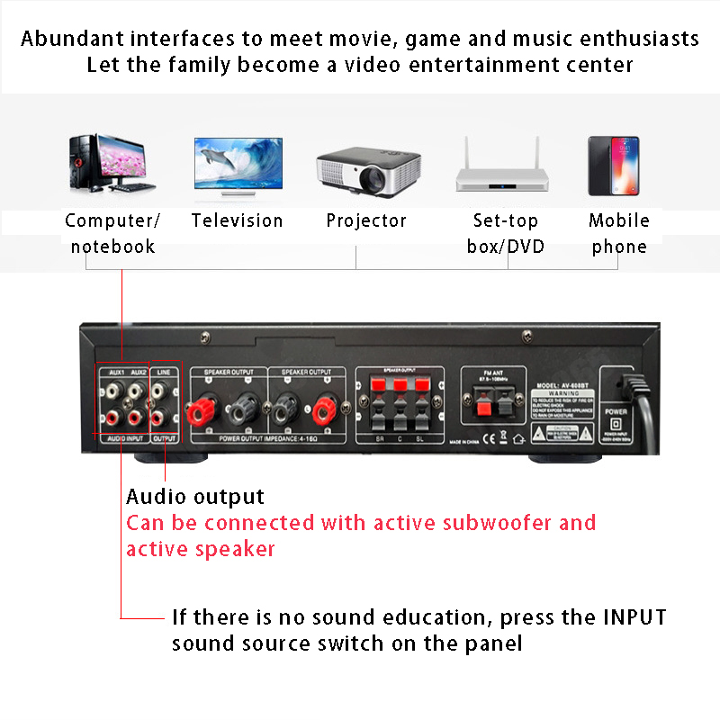 110/220V 2000W Bluetooth Power - огляд і ціна Home Cinema Subwoofer