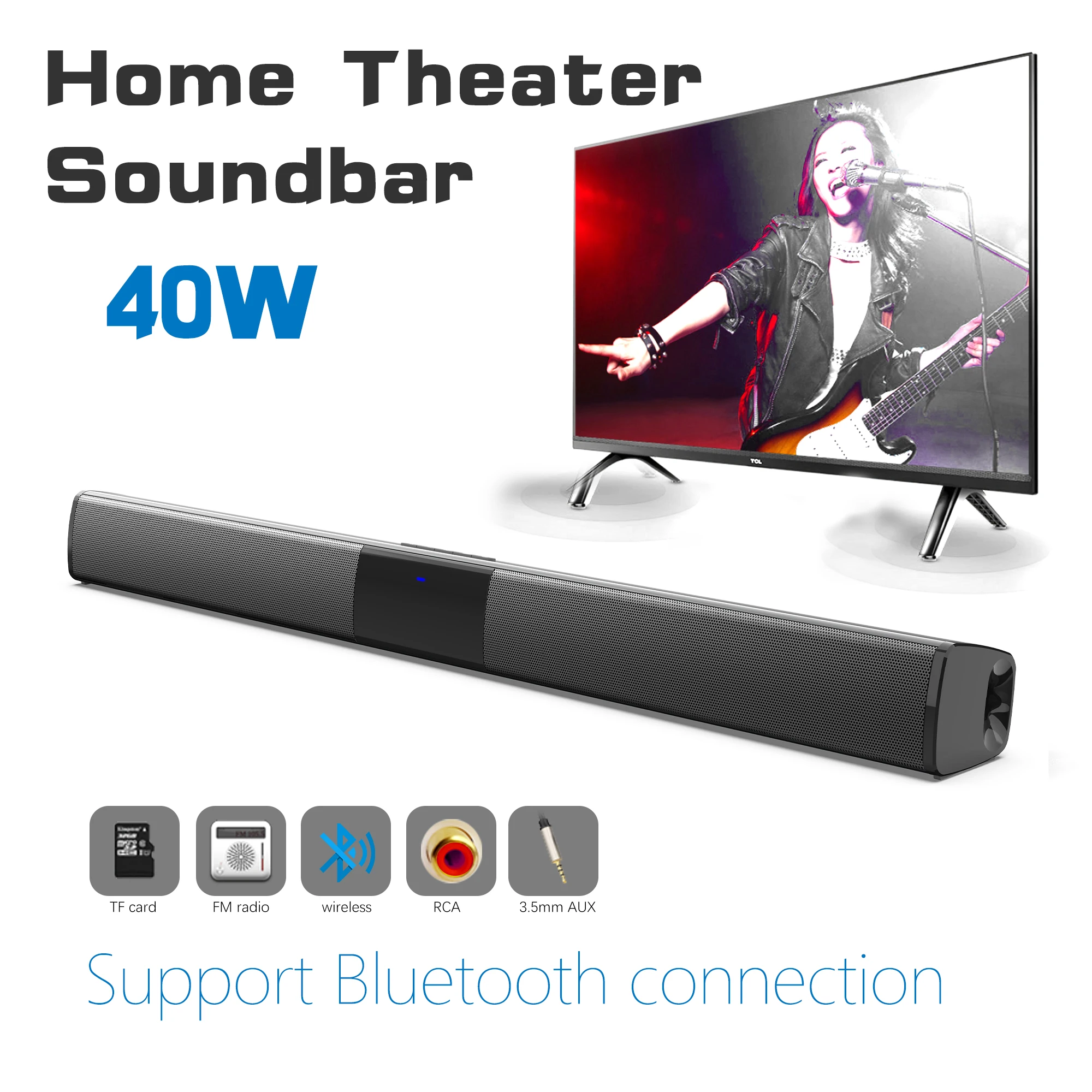 40W High Power Soundbar for TV - огляд і ціна Home Cinema With Wireless Rear Speakers