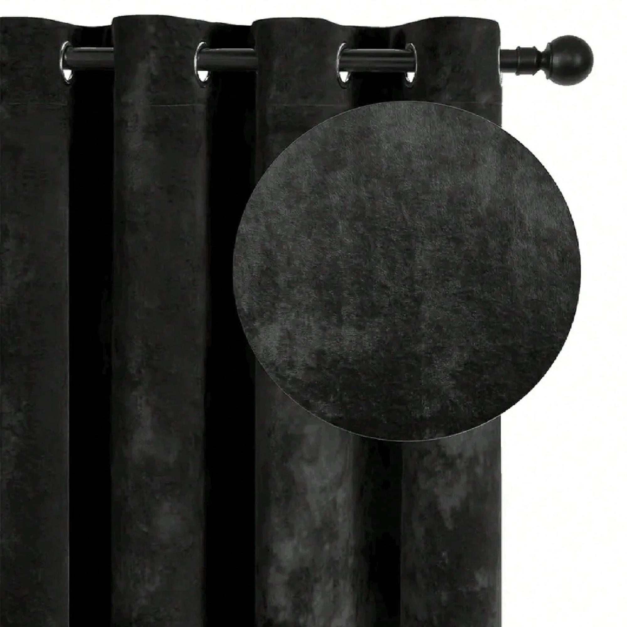 1pc Black Velvet Blackout Curt - огляд і ціна Blackout Curtain Thick