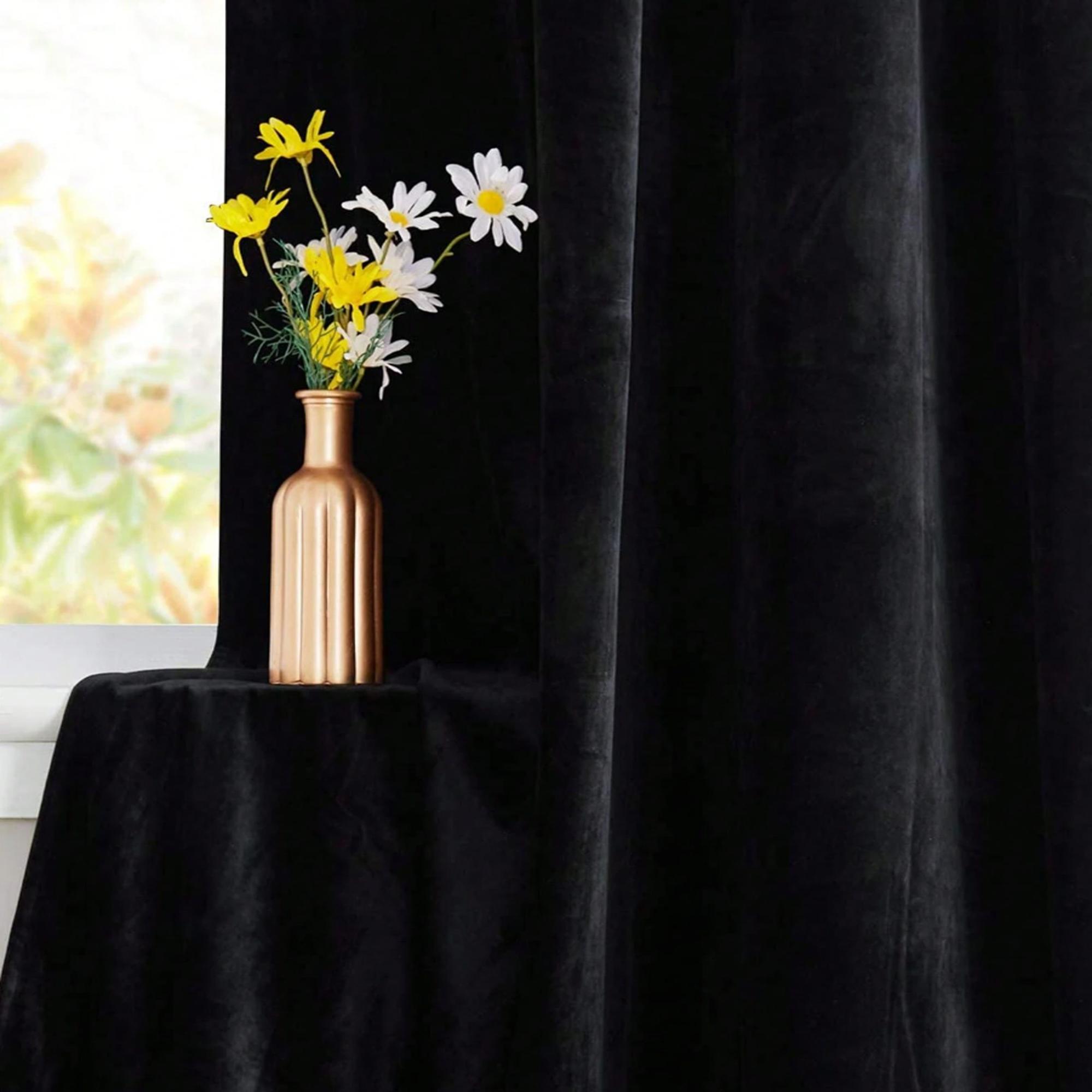 1pc Black Velvet Blackout Curt - огляд і ціна Blackout Curtain Thick