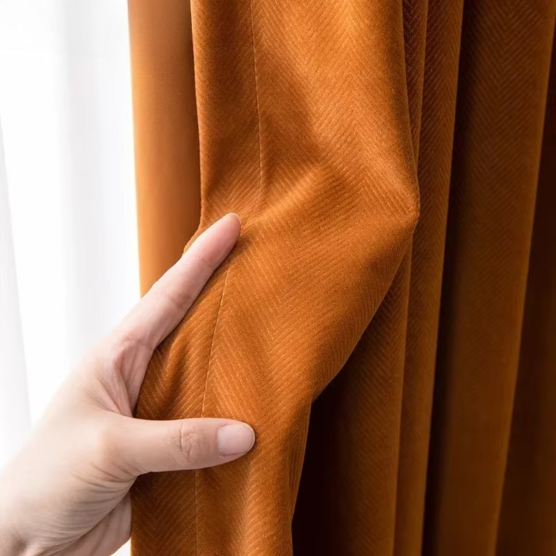 Orange Herringb Velvet Curtain - огляд і ціна Blackout Curtain Thick
