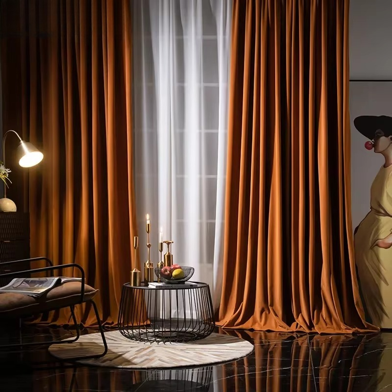 Orange Herringb Velvet Curtain - огляд і ціна Blackout Curtain Thick