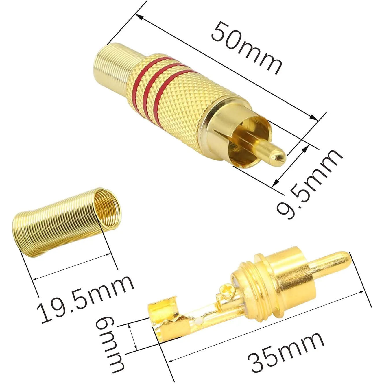 4PCS RCA Plug Gold Plated Sold - огляд і ціна Home Cinema Audio System