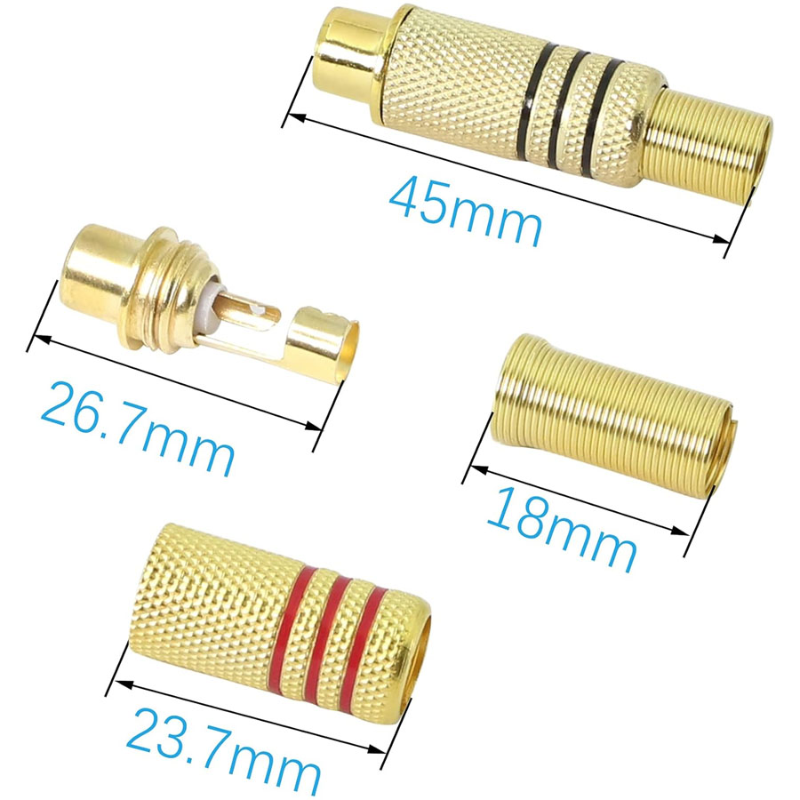 4PCS RCA Plug Gold Plated Sold - огляд і ціна Home Cinema Audio System