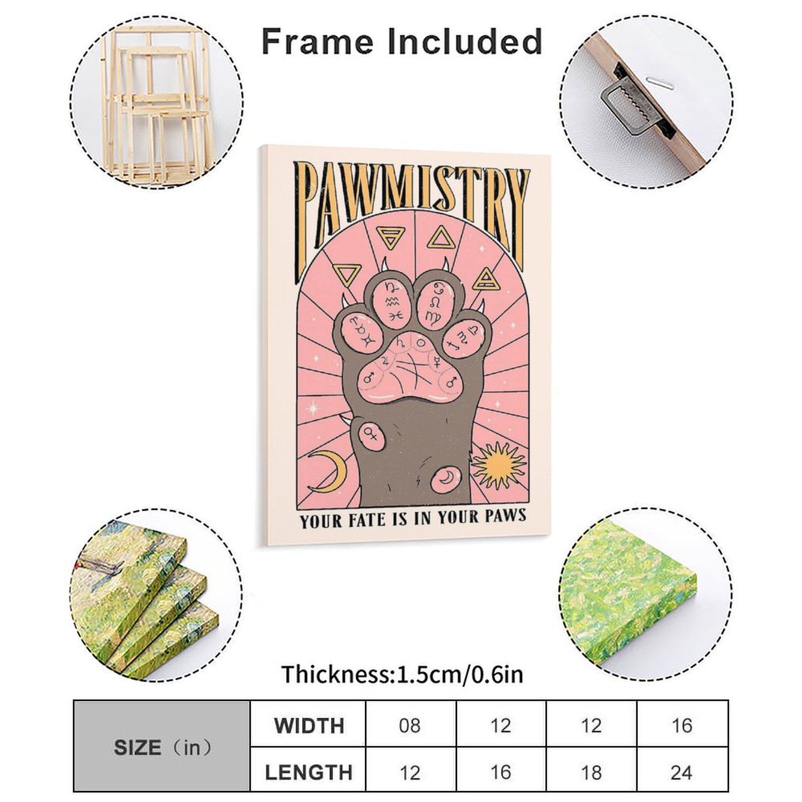 Pawmistry Canvas Painting Post - огляд і ціна Home Cinema Wall