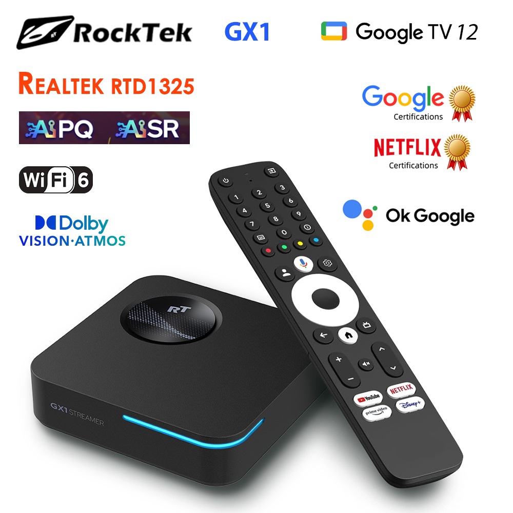 RockTek GX1 UHD Google TV 14 B - огляд і ціна Home Cinema Dolby Atmos
