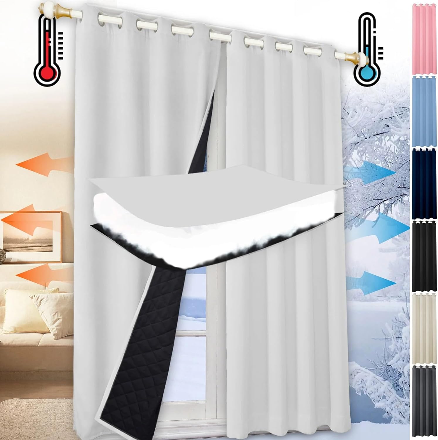 Waterproof Winter Curtains for - огляд і ціна Blackout Curtain Thick